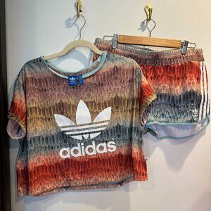 Adidas Women's Multicolor T-Shirt and Shorts Set